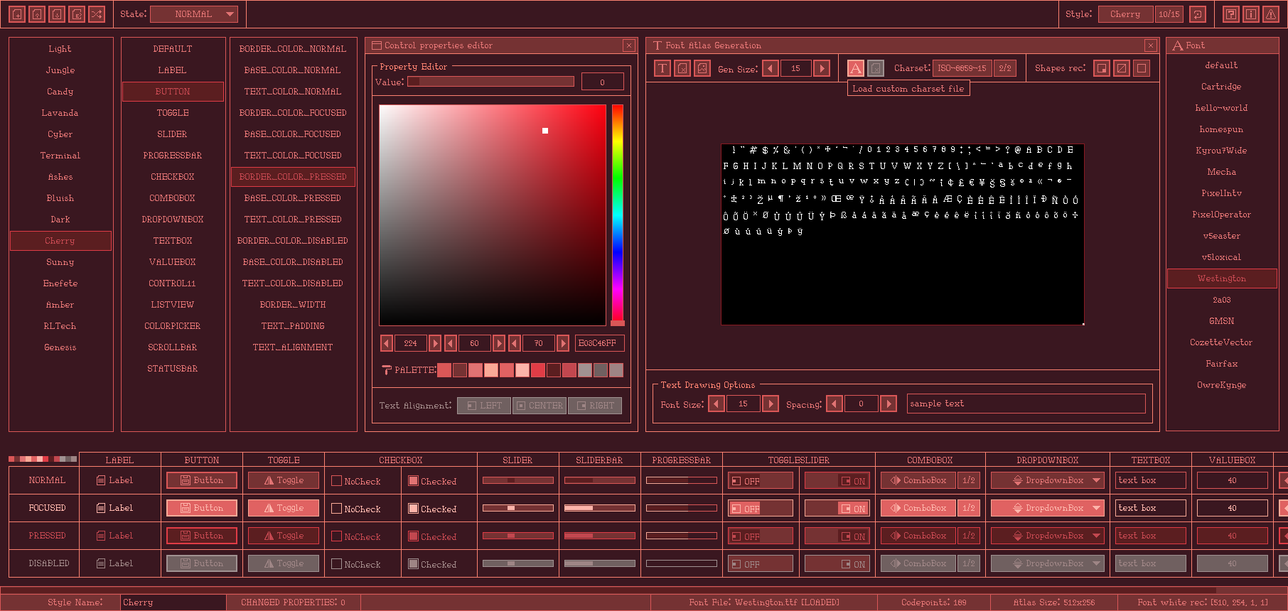 cherry style screen