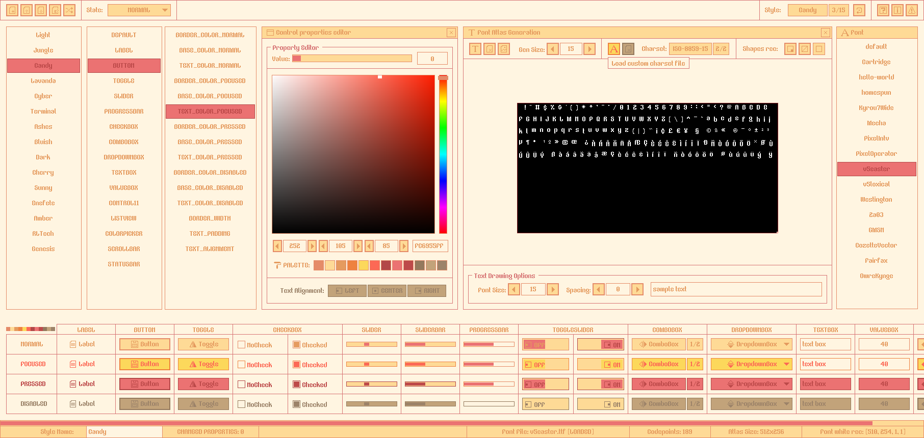 candy style screen